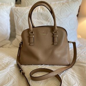 Kate Spade medium satchel in camel leather.